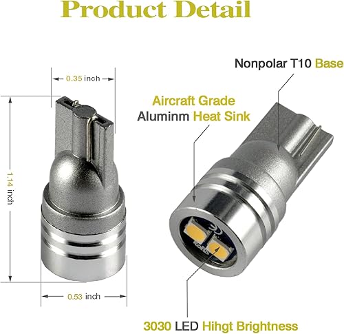 Miniatura 2 de iBrightstar Bombillas LED de cuña 3030 extremadamente brillantes 168 175 194 2825 W5W T10 para placa de matrícula, mapa interior, luces de cajuela,