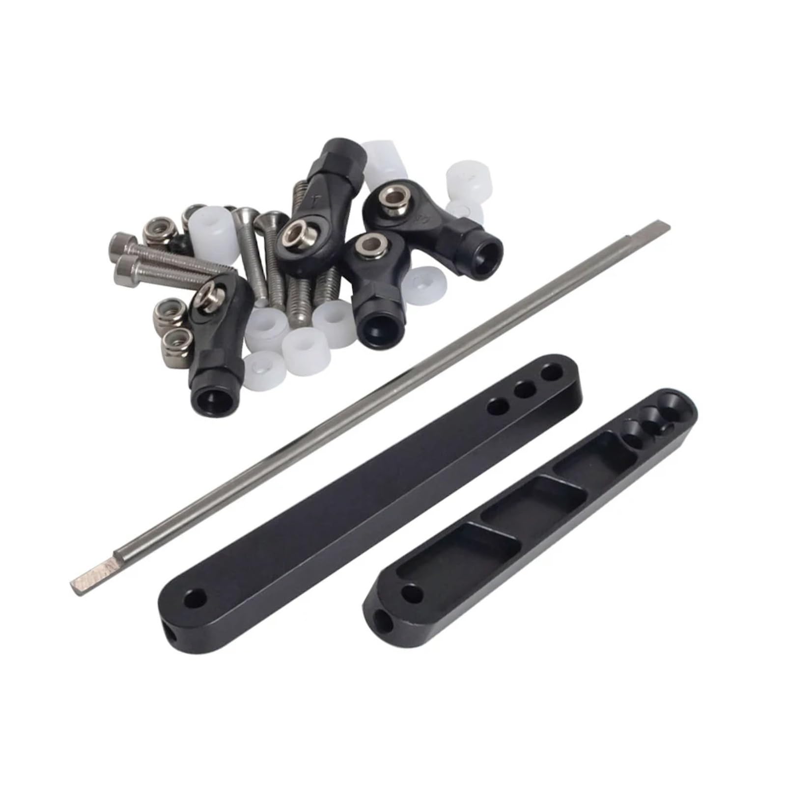 RC Upgrade Accessories for Panhard-Bar for Axial RR10 Bomber 90053 90048 AX31331 1/10 RC for Rock for Racing Rig Metal Rear Sway Bar Set Linkage Kit Upgrade Parts(Black)