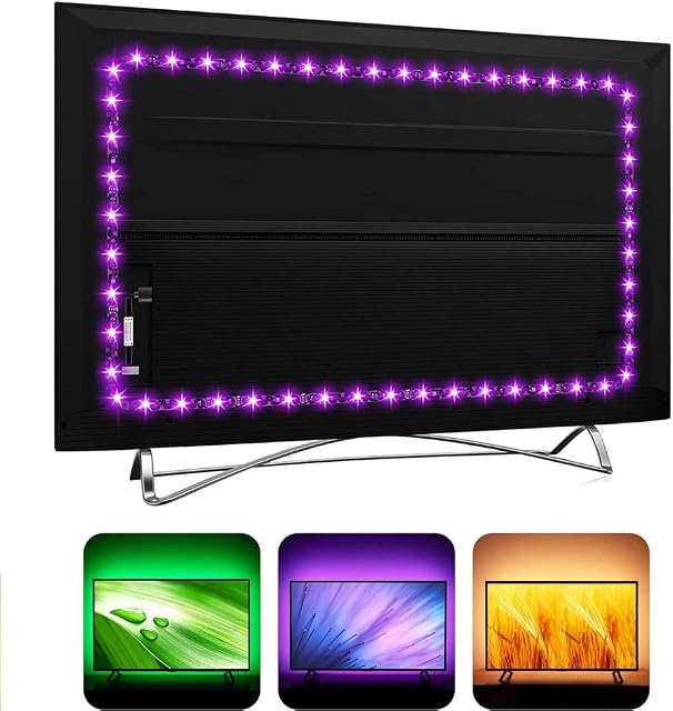 NA USB Led Strip Lights for TV Backlight Kit Indoor Decorations with IF Remote, RGB 5050,16 Colors . (1m for 32 inch TV)