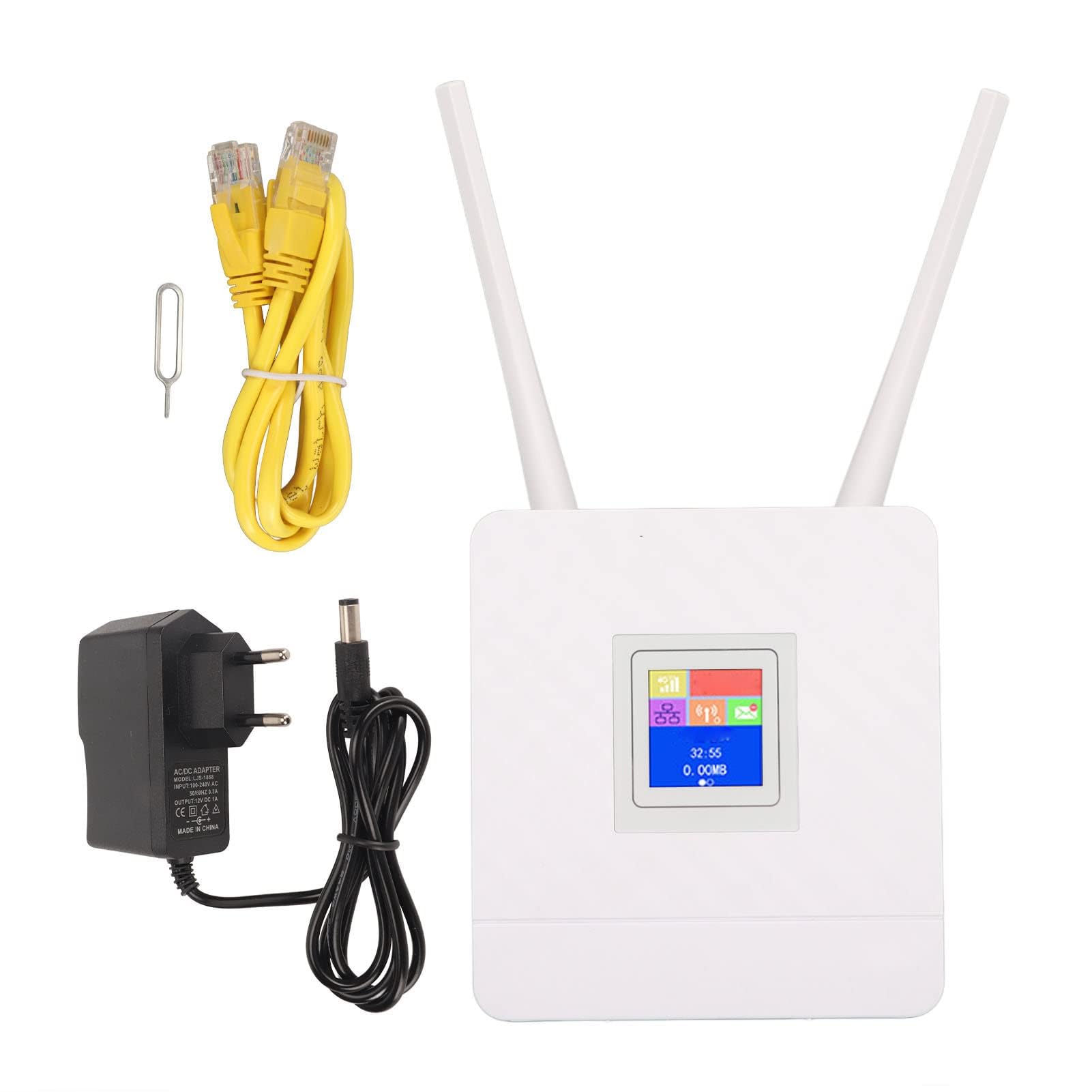 Router 4G LTE CPE z Gniazdem Karty SIM, Bezprzewodowe Routery WiFi z Dwiema Antenami Zewnętrznymi, Router Bezprzewodowy 4G WiFi do Podróży w Domu