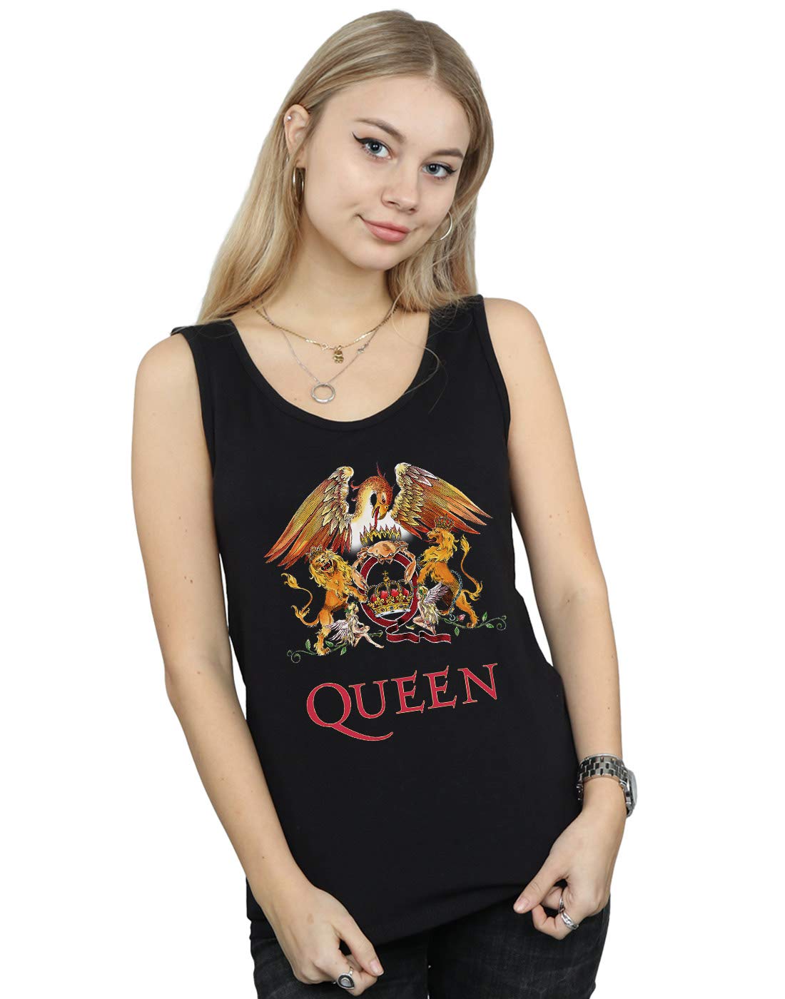 Absolute Cult Women's Black Queen Crest Logo Vest XX-Large
