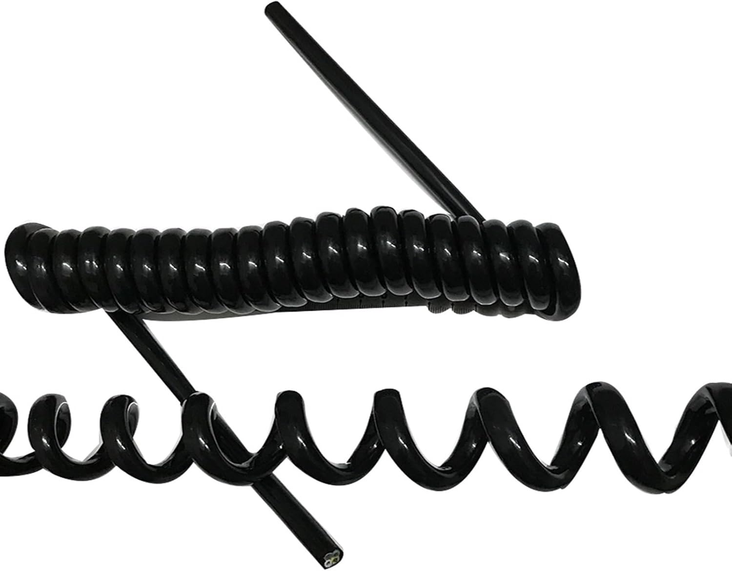 Retractable Spring Coiled Extension Cord ， 4 Core Telescopic Shield Spiral Cable 22AWG 0.3mm Square Spring Wire Copper Stretch(Stretch 1 Meter)