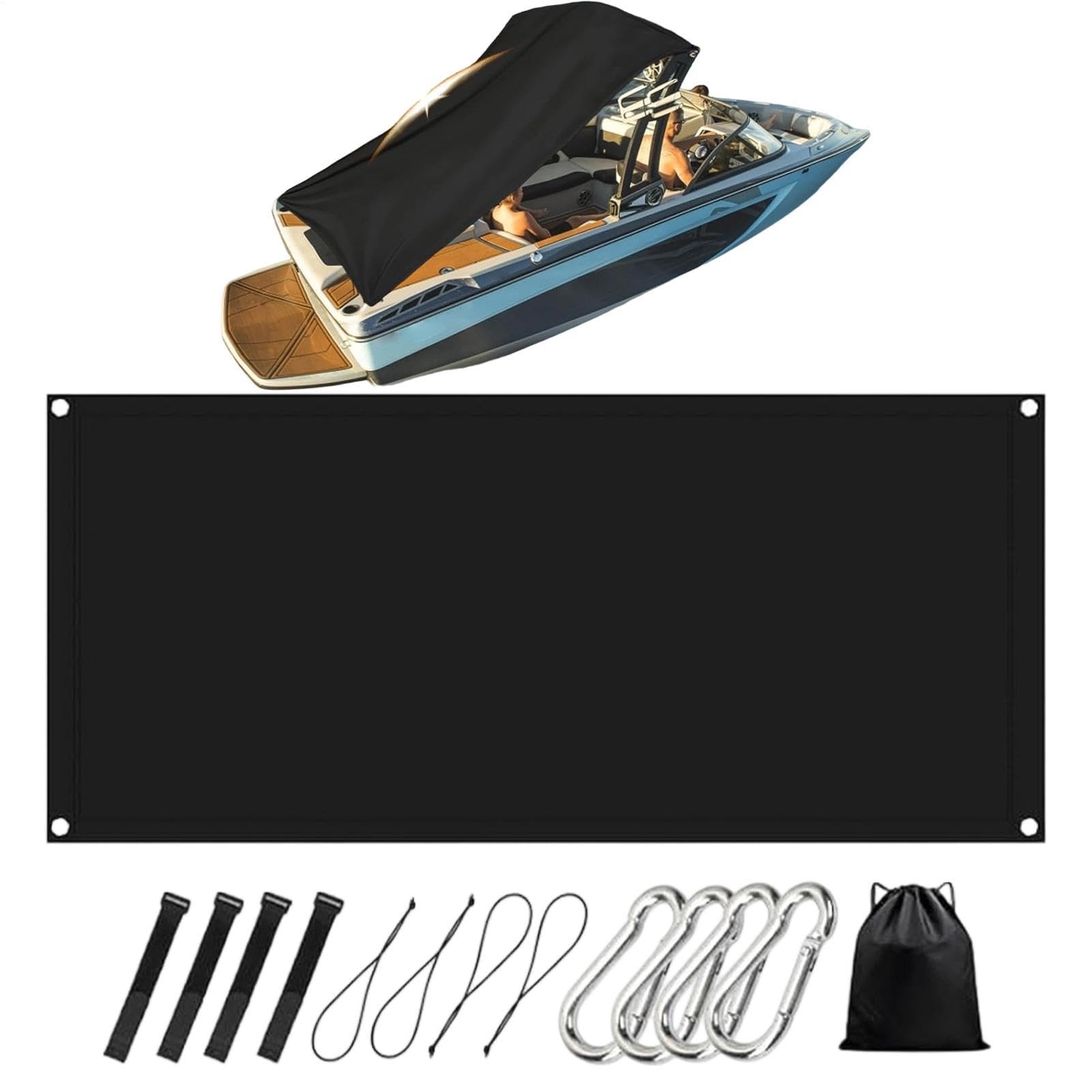 T-Top Tenda da barca elastica traspirante facile da installare 2,7 x 1,5 m | Bimini Top Shade Cloth per gli appassionati di Capitan Marine Sport Adventurers Rv Trailer