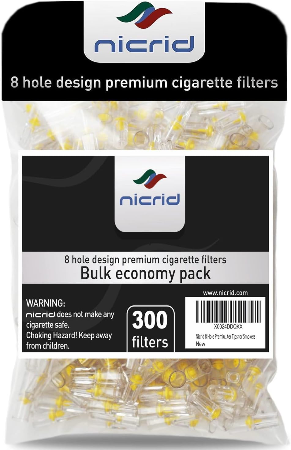 8 Hole 300 Disposable Cigarette Filters that Remove Tar, Tar Filters, Reduce Tar, Tar and Toxin Removal, Tar Bars for Cigarettes, Cigarette Filter Tips for Regular and King Size Cigarette