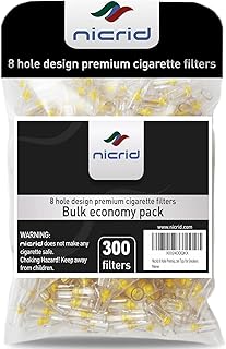 8 Hole 300 Disposable Cigarette Filters That Remove Tar, Tar Filters, Reduce Tar, Tar and Toxin Removal, Tar Bars for Cigarettes, Cigarette Filter Tips for Regular and King Size Cigarette