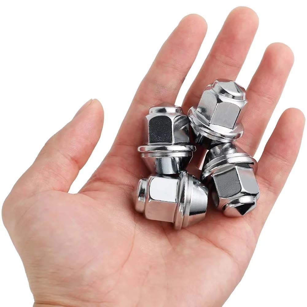 Tornillos de rueda Tuercas de rueda plateadas M12x1.5 19mm Hex 60 grados 1678260(20piece)