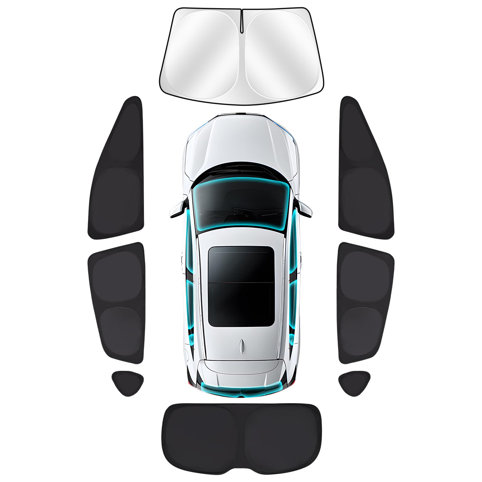 ZATOTOO Car Window Shades for 2018-2023 Crosstrek Sun Shade for Windshield & Side Window, Blackout Car Window Cover for Privacy, Heat UV Ray Sun Blocker Privacy Window Curtain for Camp Nap Relax,8Pack