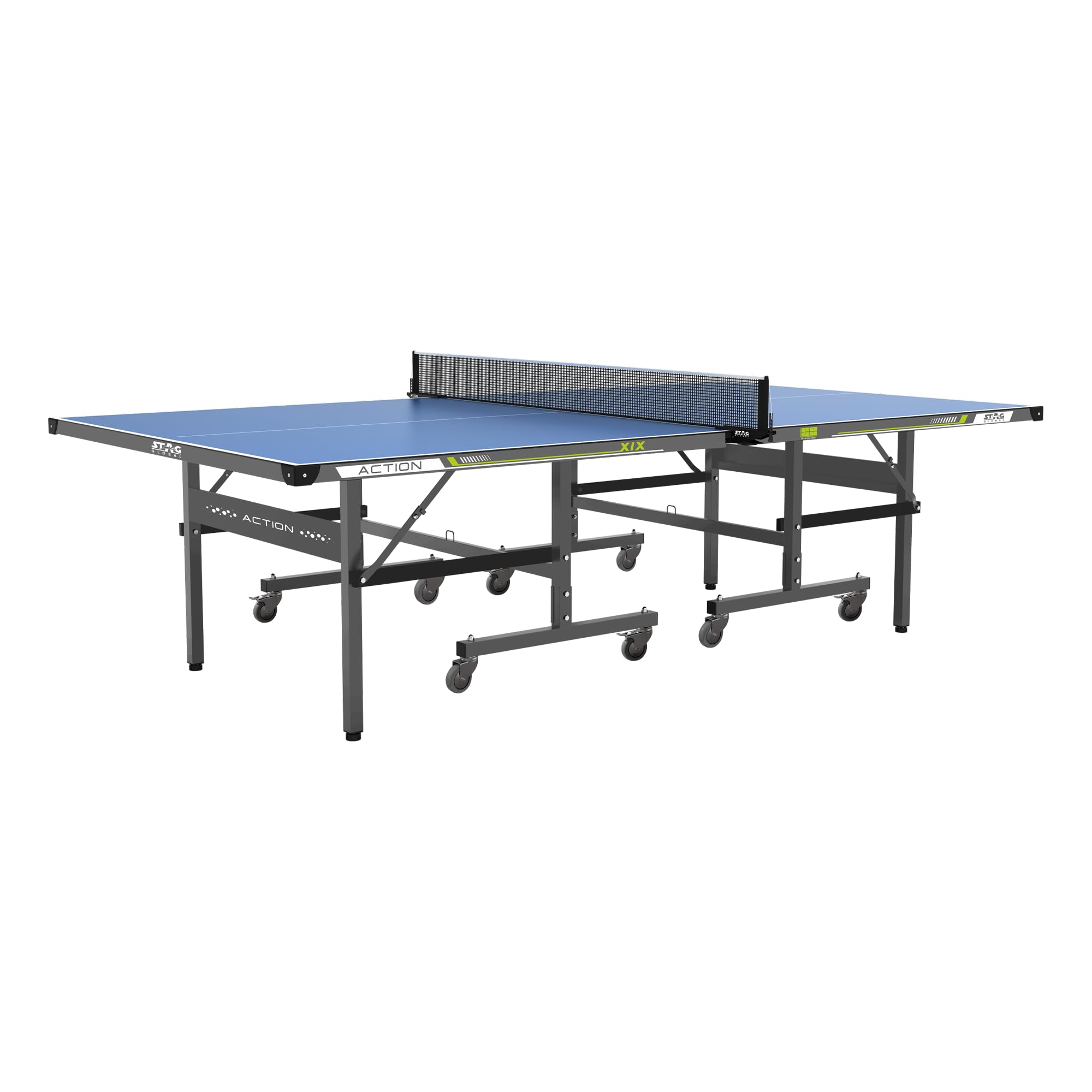 STAG Global Action 19 Table Tennis Table |19mm Laminated Top | Full-Size Indoor with Playback Mode | 20x30mm Frame, Includes 2 Rackets, 6 Balls, Net Set and Cover (2026 Model)-image-42