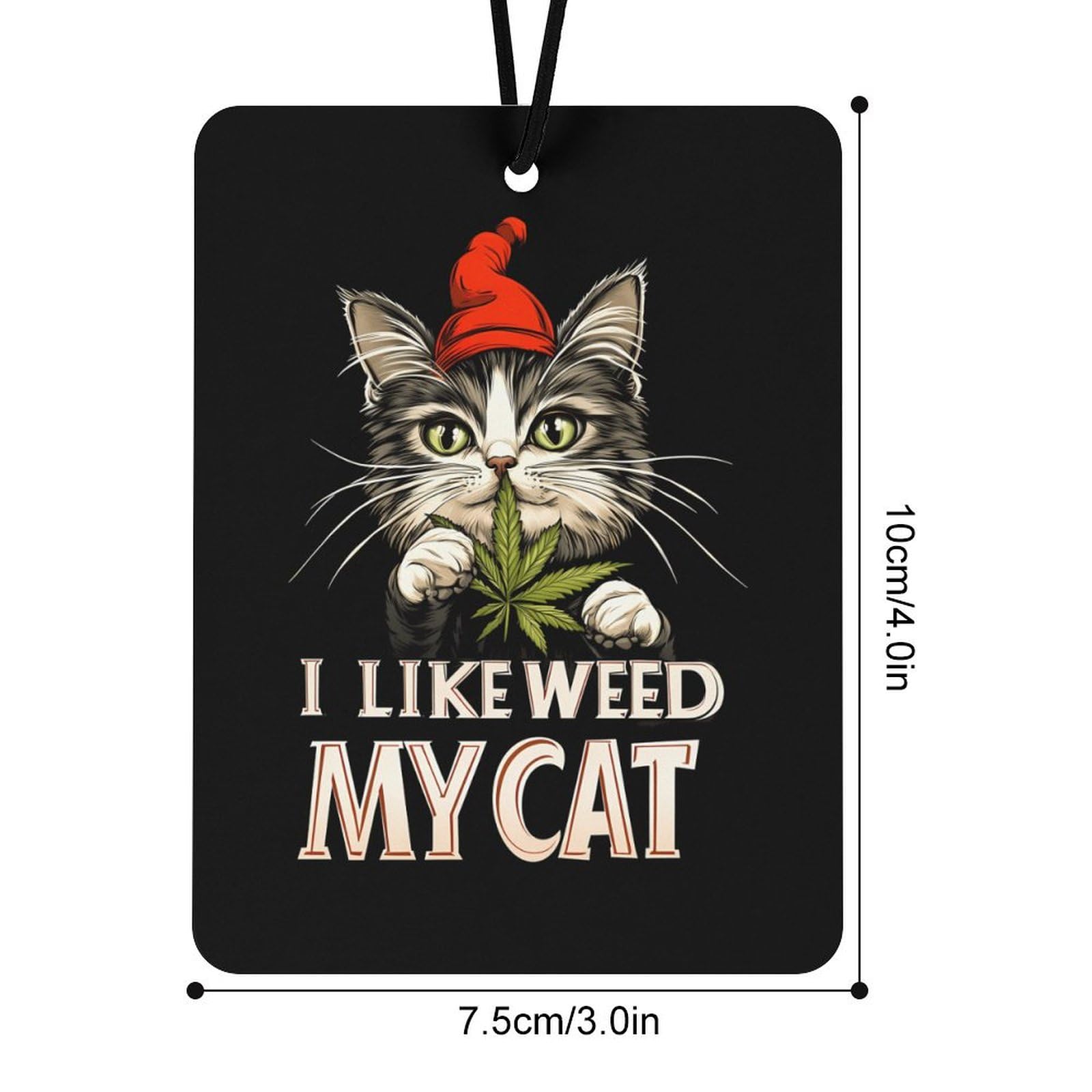 I Like Weed My Cat Car Air Freshener Hanging Aromatherapy Tablets for Car Accessories Square