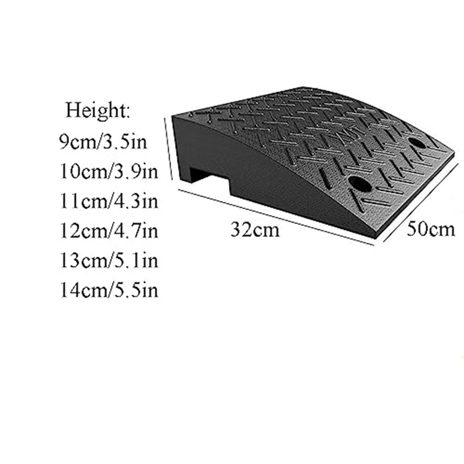 Rampa Podjazdy progowe z - Podjazd krawężnikowy z Antypoślizgowy podjazd dla wózków inwalidzkich Podjazd ze stopniem drzwiowym(50 * 32 * 9cm)
