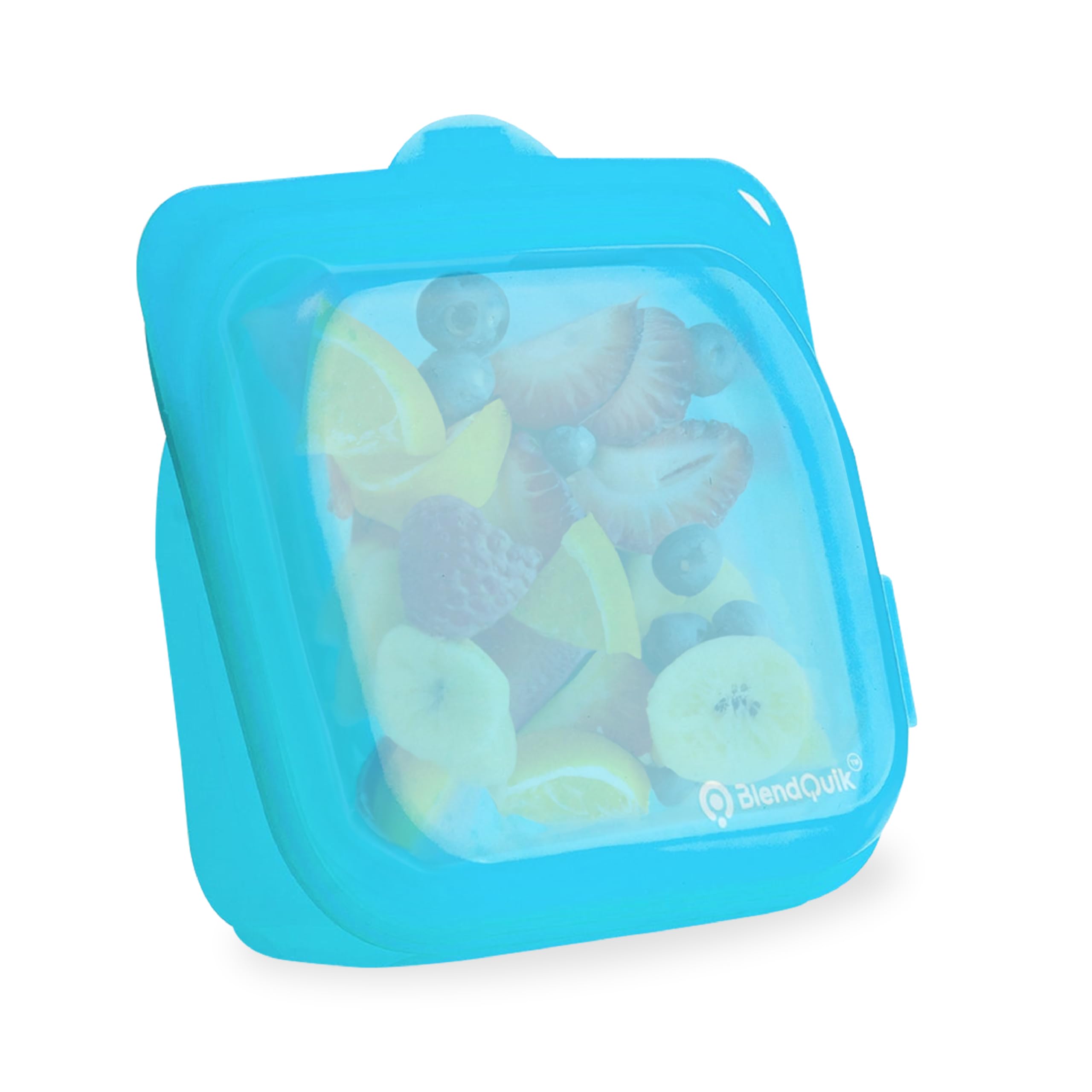 BlendQuik, Reusable Silicone Food Storage Bags, 1000 ml Capacity, Leak Proof Freezer Silicone Bags, Easy To Clean Reusable Travel Bag, Sky Blue