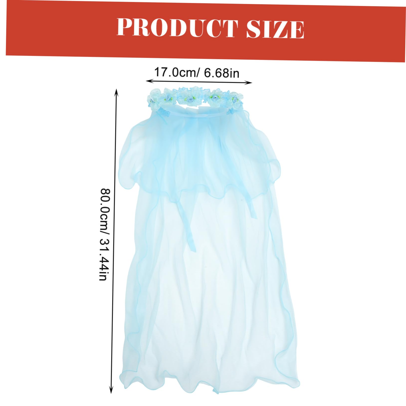 Gogogmee 3pcs Girls Floral Crown Veil Hair Accessory Wreath for Wedding Child Flower Girl