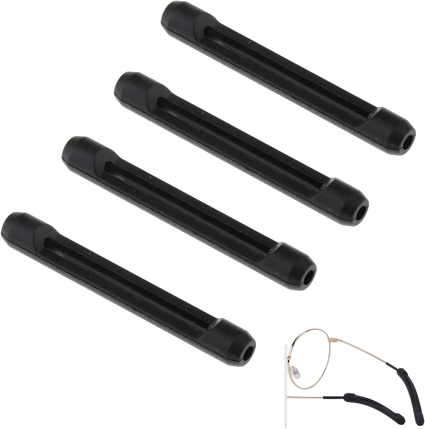 Eyeglasses Temple Tips Sleeve Retainer, 2 Pairs Stop Glasses Slipping