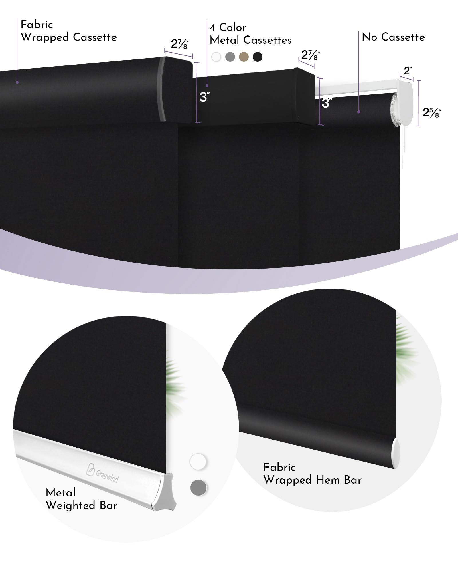 Graywind Motorized Blinds Smart Roller Shades Work with Alexa