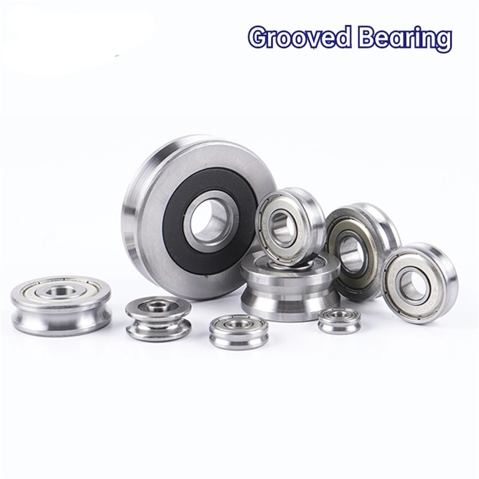 10 ruedas enderezadoras mixtas con rodamiento de ranura V6000, x 26 8 mm, polea tipo en V(U6000-4-0.8)