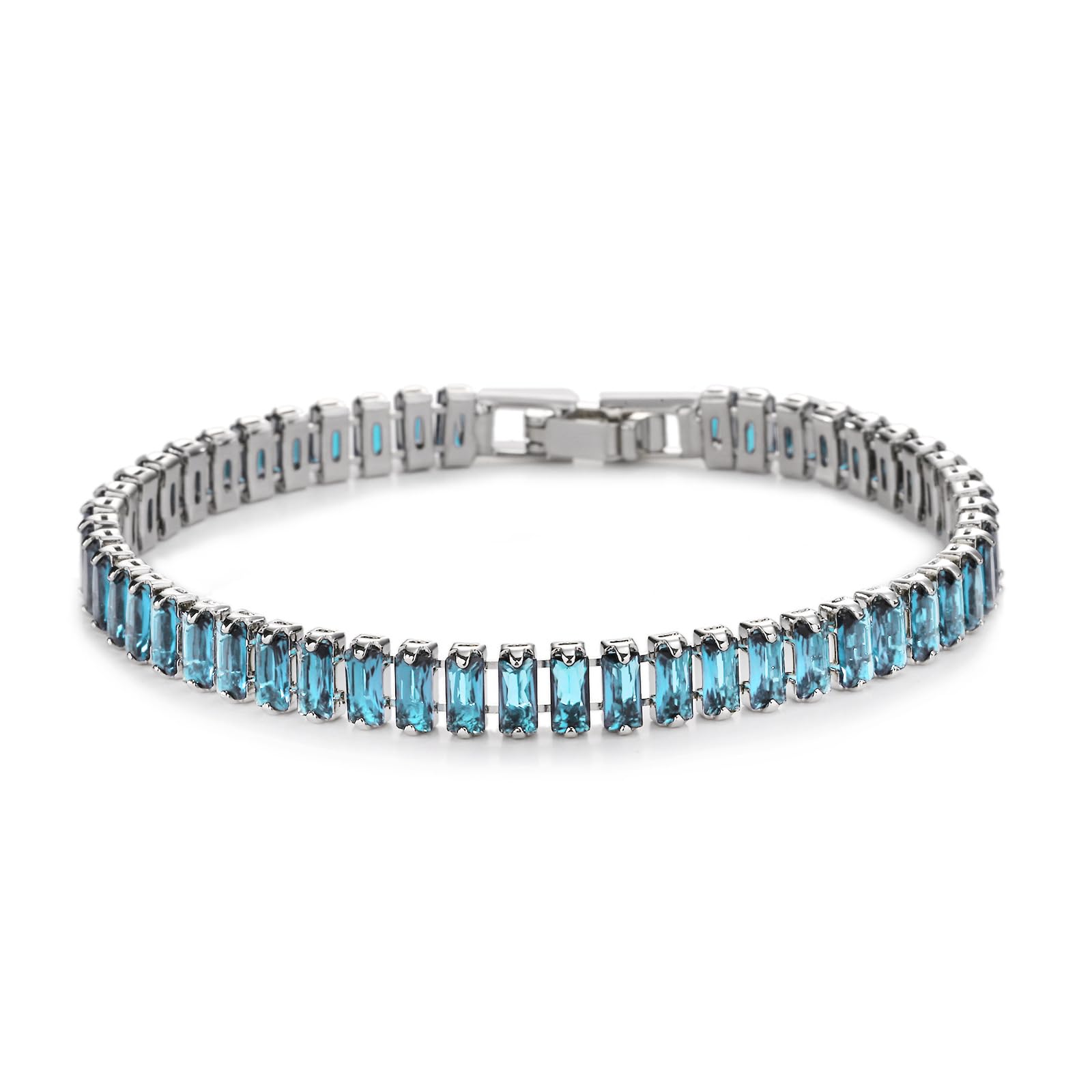 IVY TAILITennis Bracelets for Women Trendy 14K White Gold Plated Birthstone Tennis Bracelet Sparkly Cubic Zirconia Bracelet Diamond Bracelet Mothers Day Gifts Birthstone Jewelry for Women