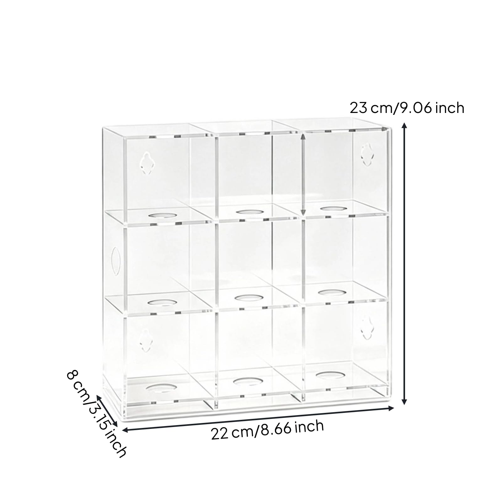Baoblaze Vitrina para Pelotas de Golf Caja Expositora Soporte Organizador Estante Fabricada en Acrílico Transparente con Panel Frontal Deslizante Adecuada para , 9 Rejillas