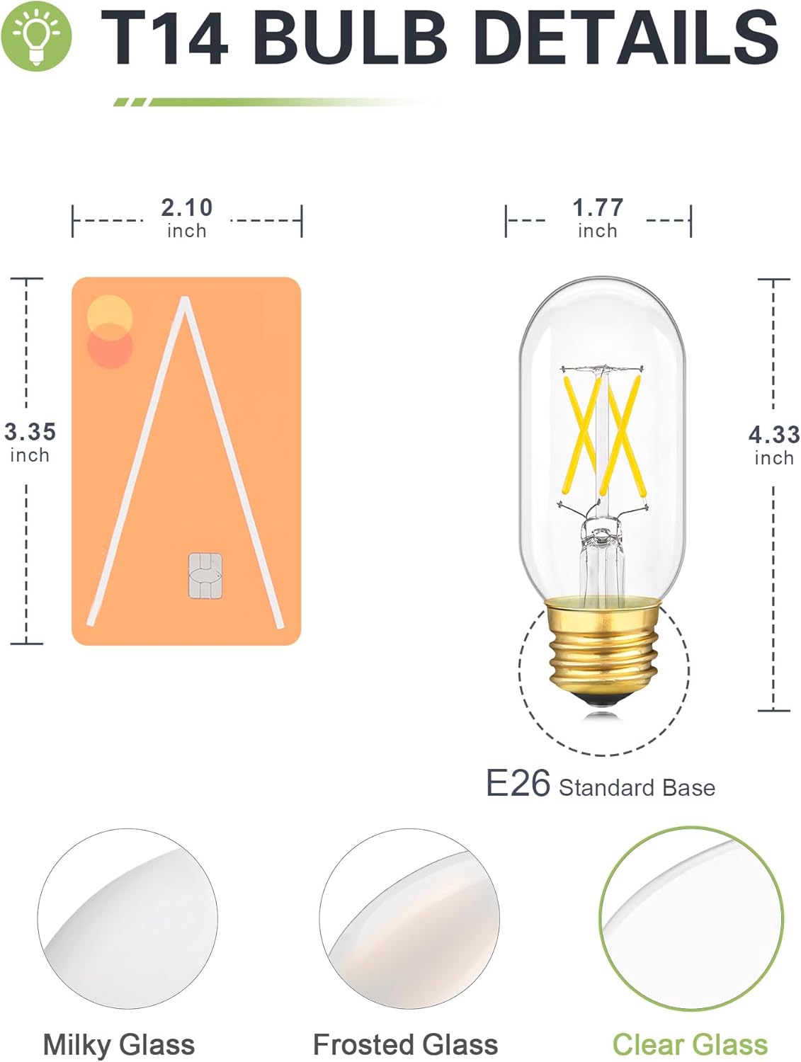 Dimmable E26 LED Bulb 40W Equivalent E26 Light Bulbs 4W Neutral White 4000K Clear E26 LED Tube Bulb AC120V 400lm Tubular T14 T45 LED Bulb for Pendant,Sputnik,Vanity,Chandeliers, 4 Pack