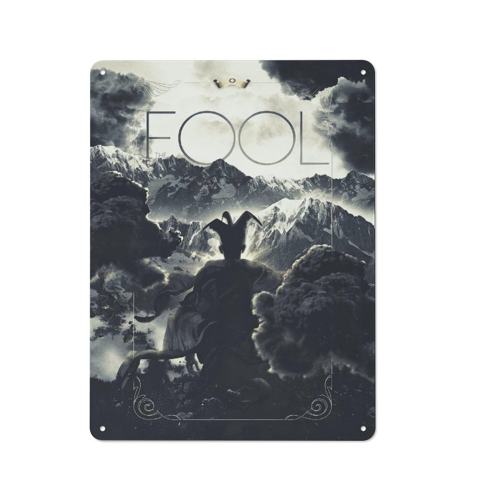 Rustic Vintage Metal Sign 40x30cm Featuring The Fool, Home Bar Decor for Cafe, Pub, Workshop Or Home Bar
