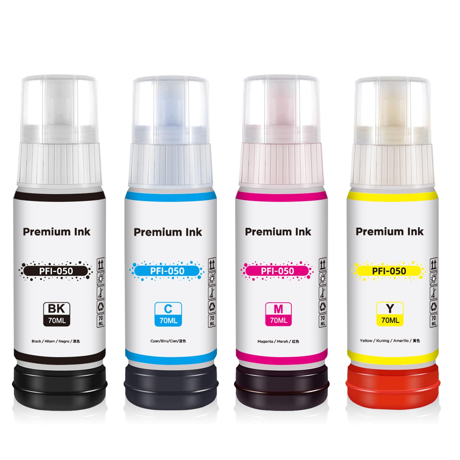 storcfe PFI050 Pigment Ink Tank Set Replacement for Canon Ink Tank PFI-050 Pigment Ink Tank 70ML Compatible with Canon imagePROGRAF TC-20 TC-21 TC-20M