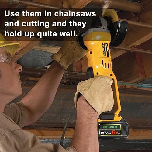 Miniatura 5 de TENMOER Paquete de 2 baterías de repuesto de 6.0 AH compatibles con Dewalt de 20 V para herramientas inalámbricas DCB203 DCB204 DCB206 de 20 V (no