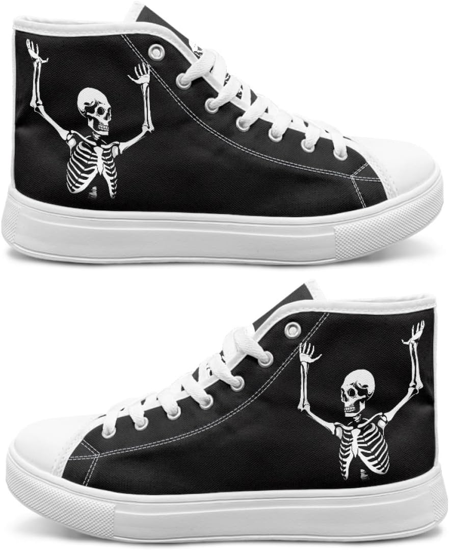 High-Top Canvas Sneakers Classic Lace-Up Skate Shoes for Women & Men Casual Athletic Shoes Comfortable Daily Wear Footwear