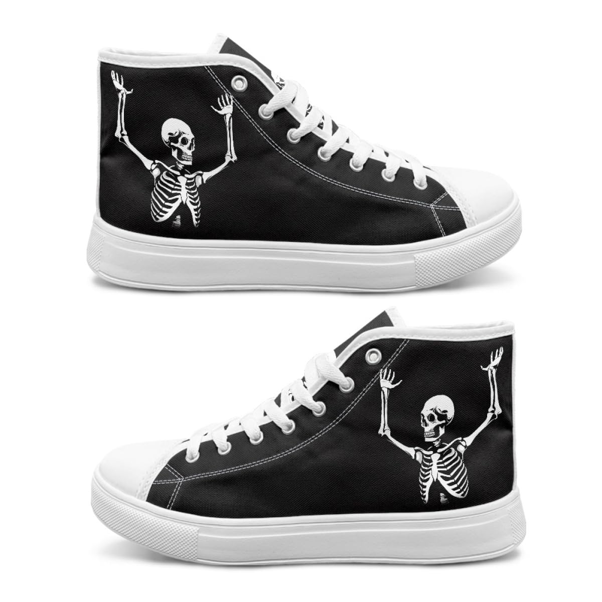 High-Top Canvas Sneakers Classic Lace-Up Skate Shoes for Women & Men Casual Athletic Shoes Comfortable Daily Wear Footwear