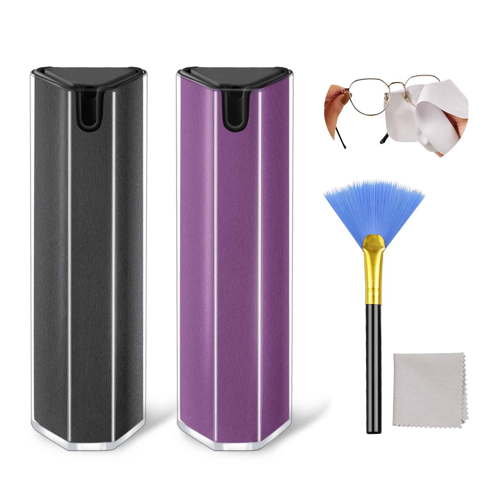 Phone Screen Cleaner Spray, Electronics Touchscreen Cleaning Spray for TV, Laptop, Tablet, PC, Computer Monitor LCD Flat Screens Eyeglasses - 18ml*2 Pack, Grey Purple