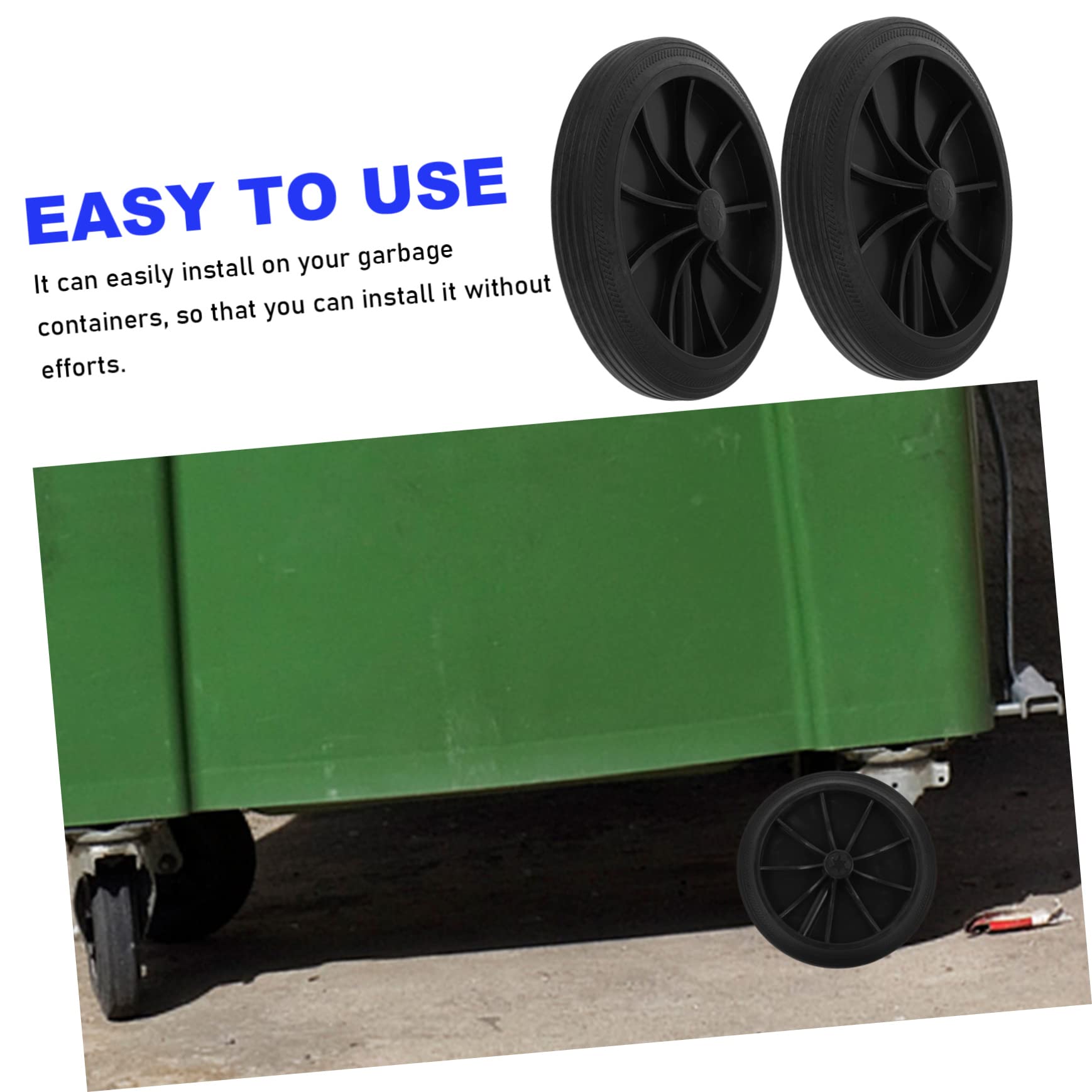 Cabilock 2 Piezas De Repuestos Para Botes De Basura Ruedas De Plástico Caja De Almacenamiento De Plástico Para Exteriores Ruedas De Servicio Pesado Carretilla Ruedas De Plástico Para