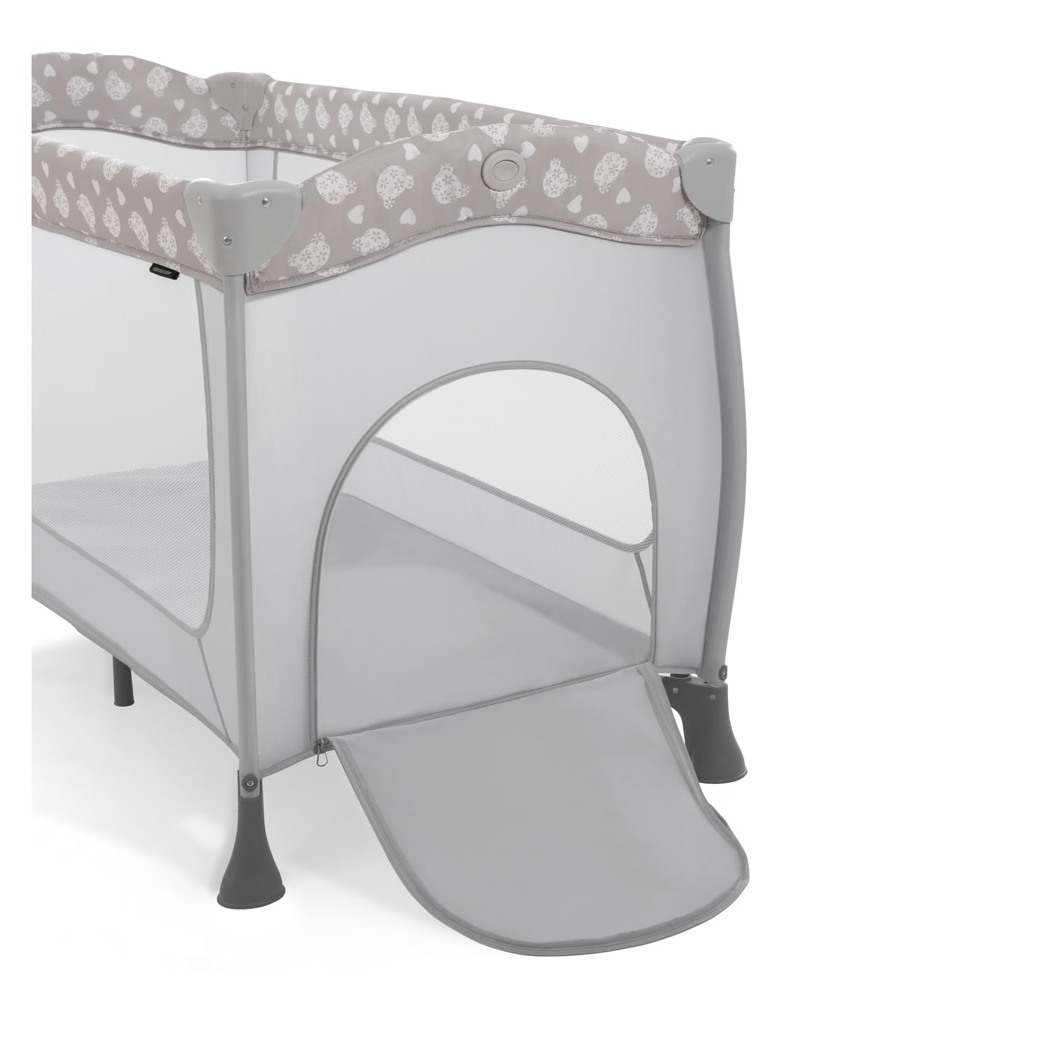 hauck Sleep N Play Center Cuna de Viaje Dos Alturas con Cambiador, Parque Infantil Bebe 120x60 cm, Parque Cuna Bebe, Cuna Viaje con Ruedas - Teddy Gris
