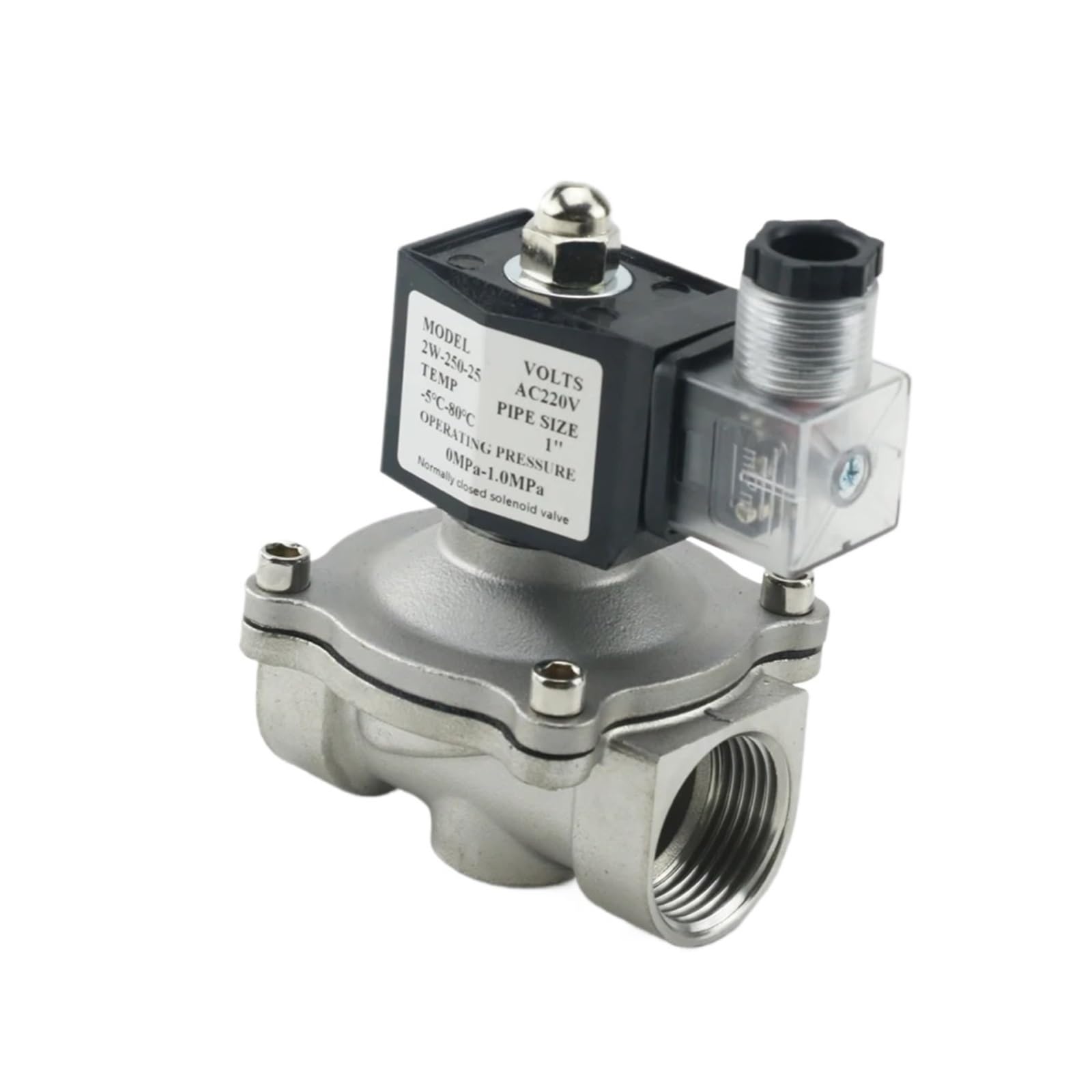 Électrovanne acier inoxydable 1/2 DN15 durabilité IP65