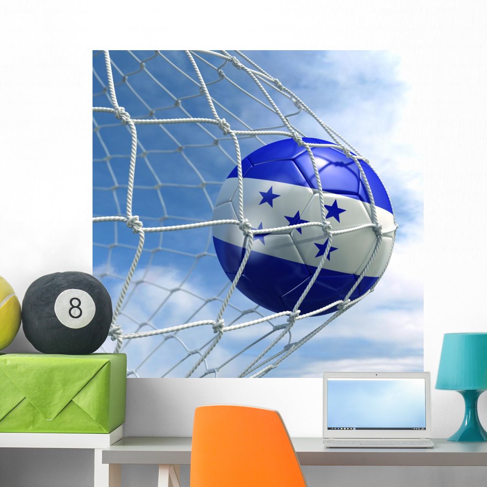 Wallmonkeys Soccerball Net Wall Mural Peel and Stick Graphic (36 in W x 36 in H) WM49212