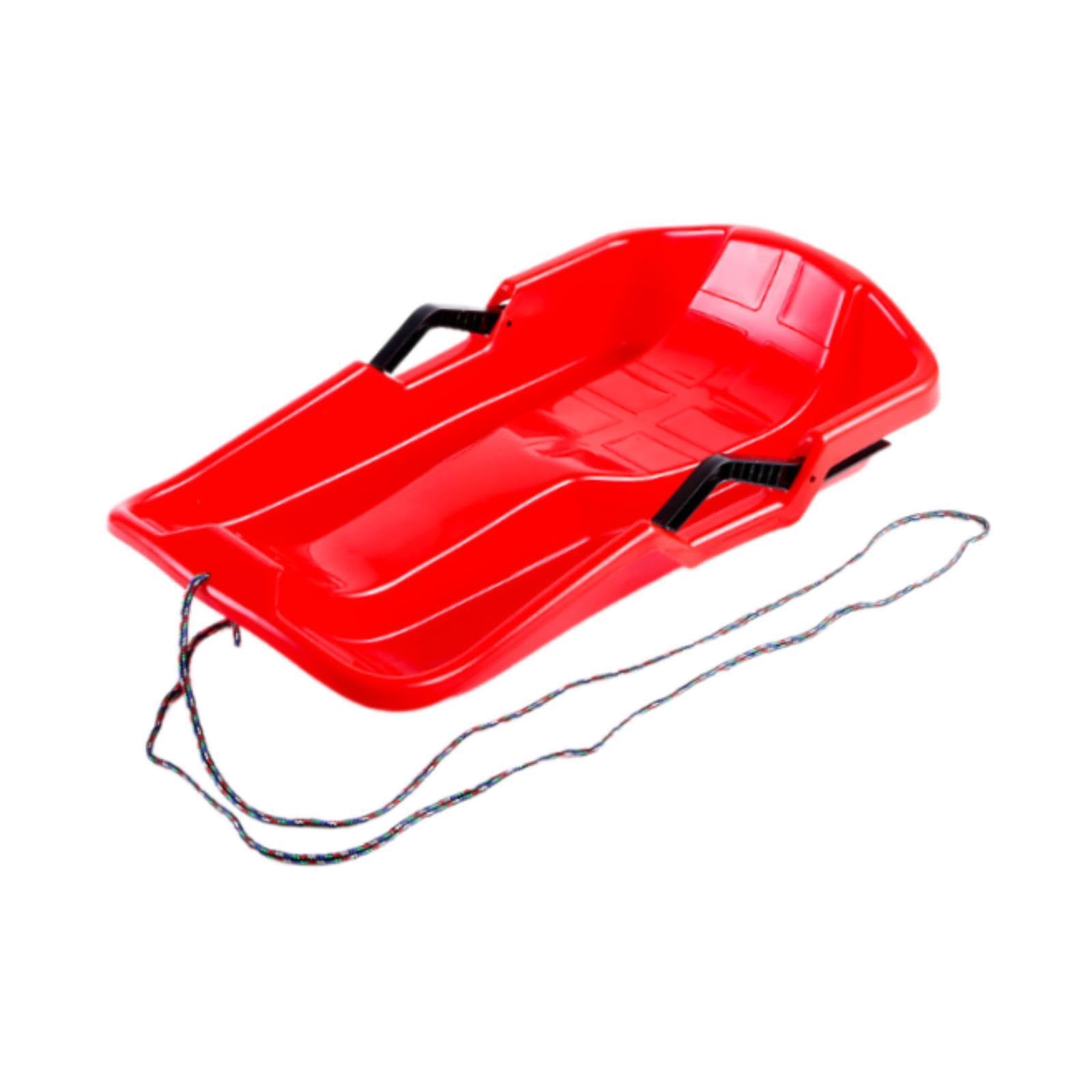 Luge à Neige avec Corde et Frein pour Activités de Plein Air, Rouge