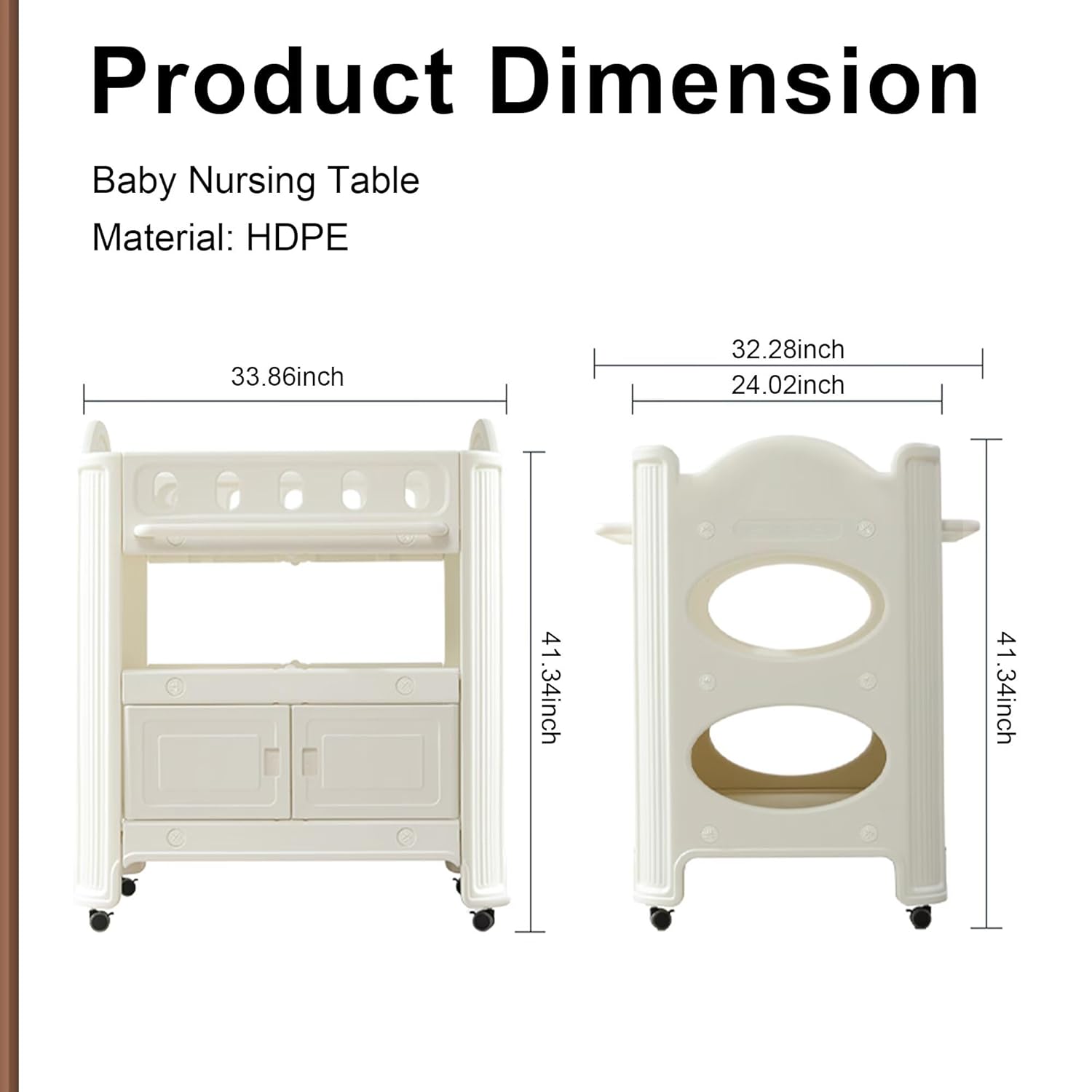 Changing Table Dresser, Plastic Nursery Changer with Removable Safety Belt, Easy-Clean Surface, Sturdy & Sustainable Design