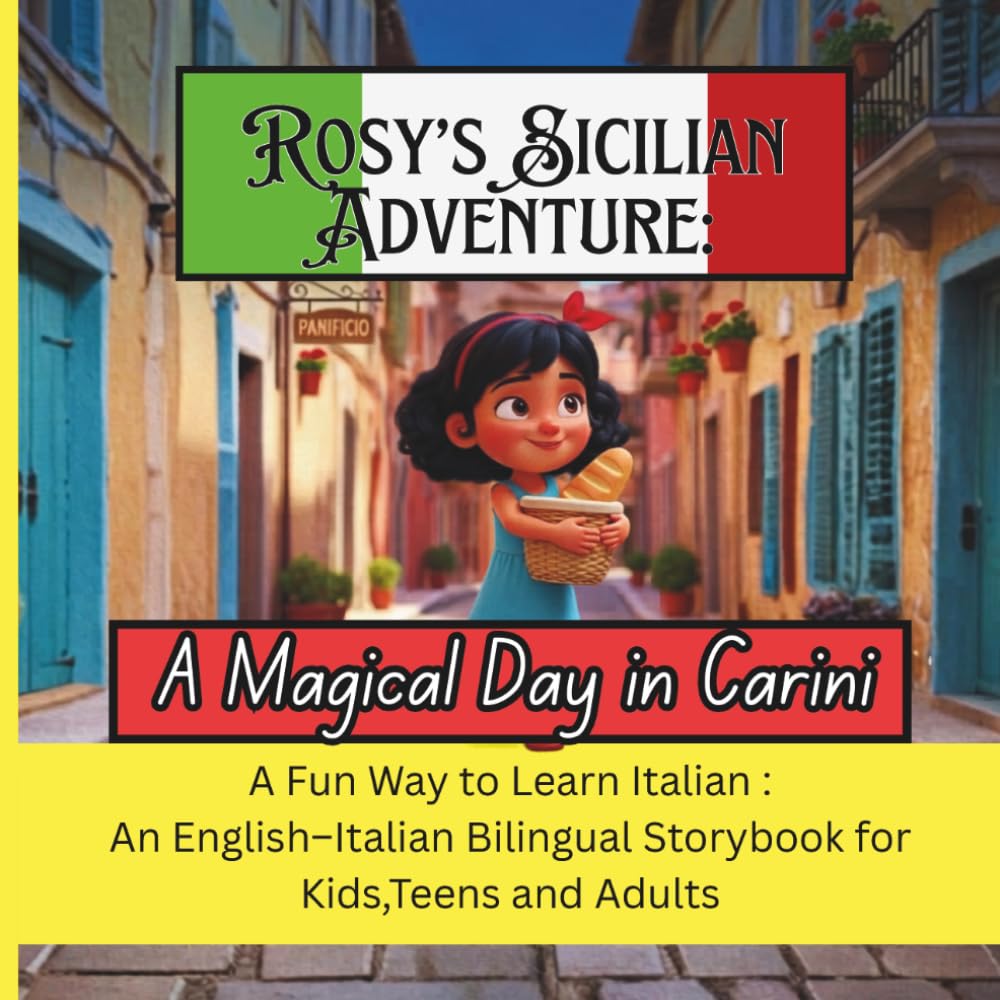 Rosy’s Sicilian Adventure: a Magical Day in Carini: A Fun Way to Learn Italian :An English–Italian Bilingual Storybook for Kids, Teens and Adults