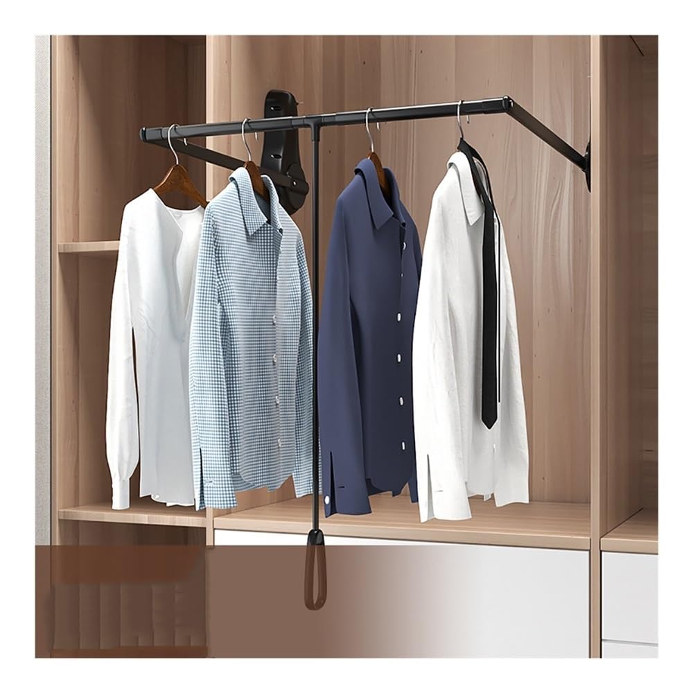 Tringle de penderie réglable kaki en taille M pour aménagement d'armoire