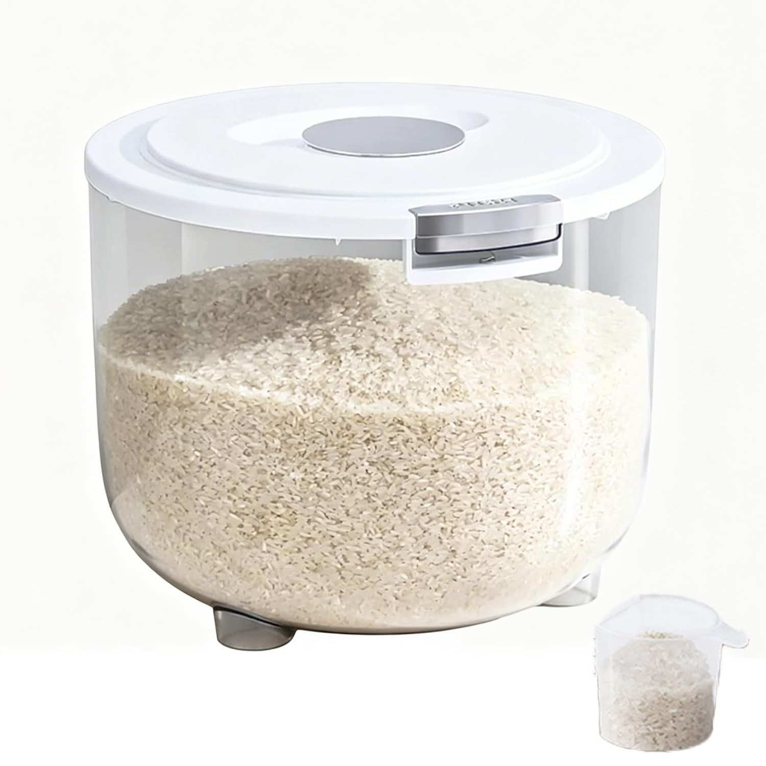 LSQCSN 10kg Rice Storage Container Bin, Large Airtight Food Container BPA-Free Grain Storage Bucket with Lid and Measuring Cup for Flour Cereal Snacks for Home Kitchen