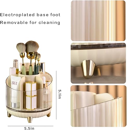 Miniatura 4 de Organizador de maquillaje giratorio de 360 grados, organizador de cosméticos de gran capacidad, contenedor de almacenamiento de maquillaje de 7