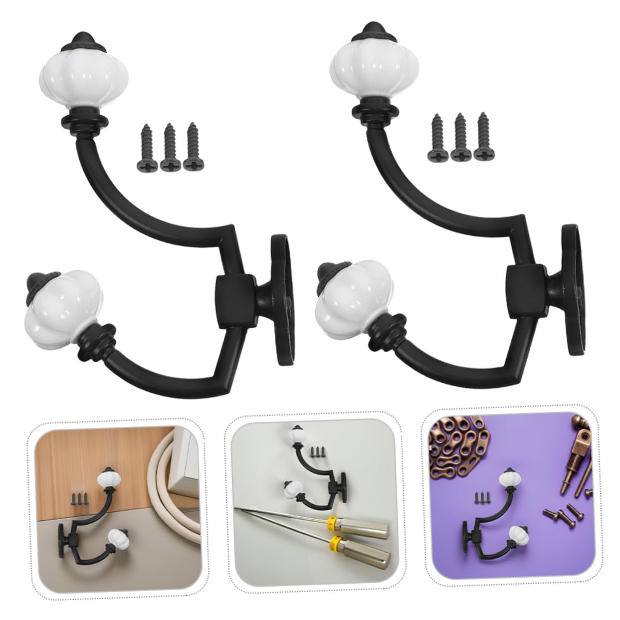 Didiseaon 5 Piezas Gancho Doble para y Sombreros de Aleación de Zinc Retro Diseño de Doble Cabeza para Colgar Ropa Toallas y Sombreros Perchero Vintage para Pared Ahorro de Entrada y Baño