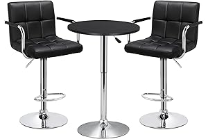 Yaheetech 3-Piece Round Bar Table Set