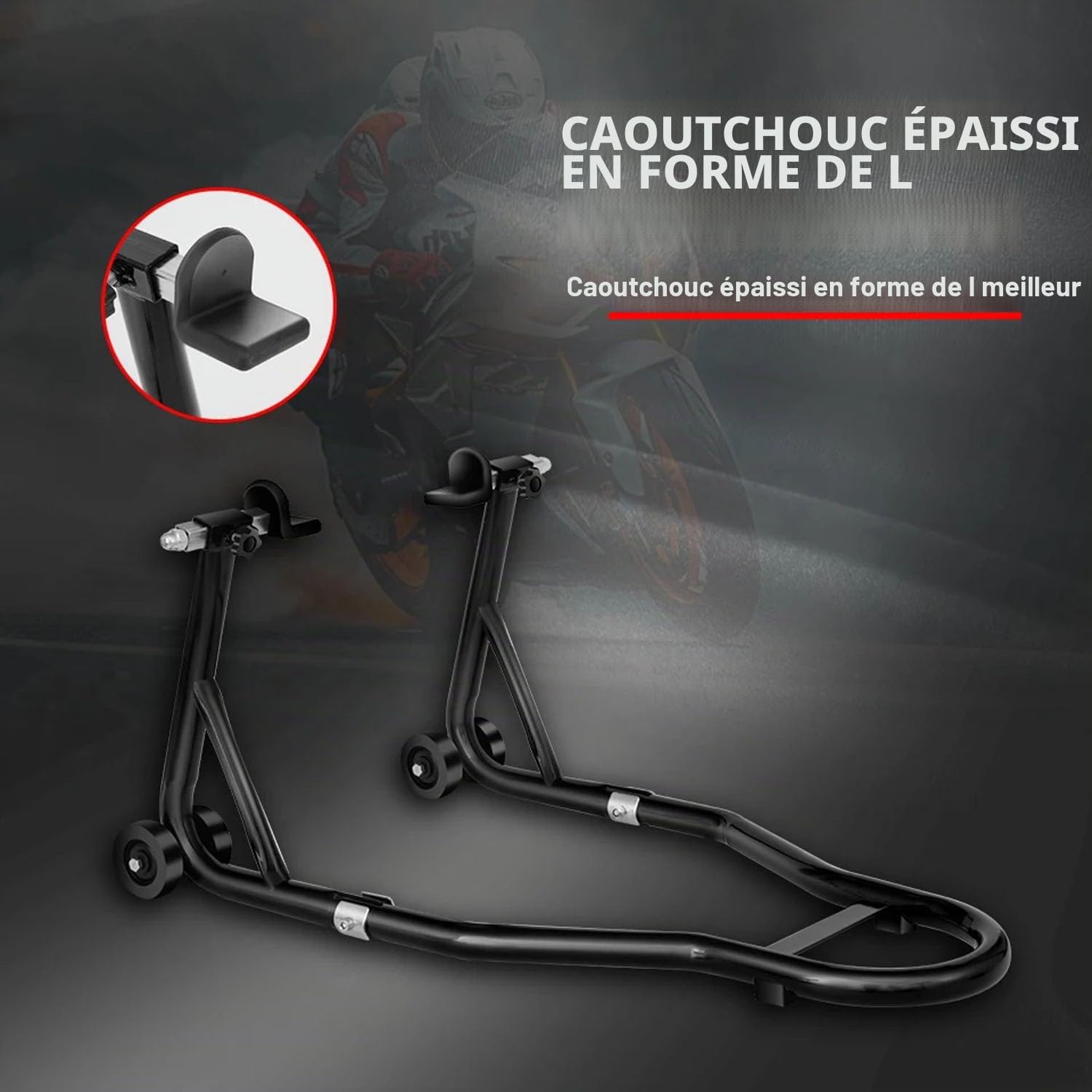 Bequille Atelier Moto,Support Arrière Solide, Support Arrière Universel En Acier Pour Moto, Capacité De Charge De 500 Kg, Haute Stabilité,Adapté Aux Travaux De Réparation Et d'Assemblage