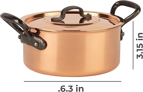 Miniatura 2 de Cuisine Romefort  olla de cobre estañado con asas y tapa de hierro fundido  olla tradicional de cobre macizo  olla de Francia ideal para sopas y