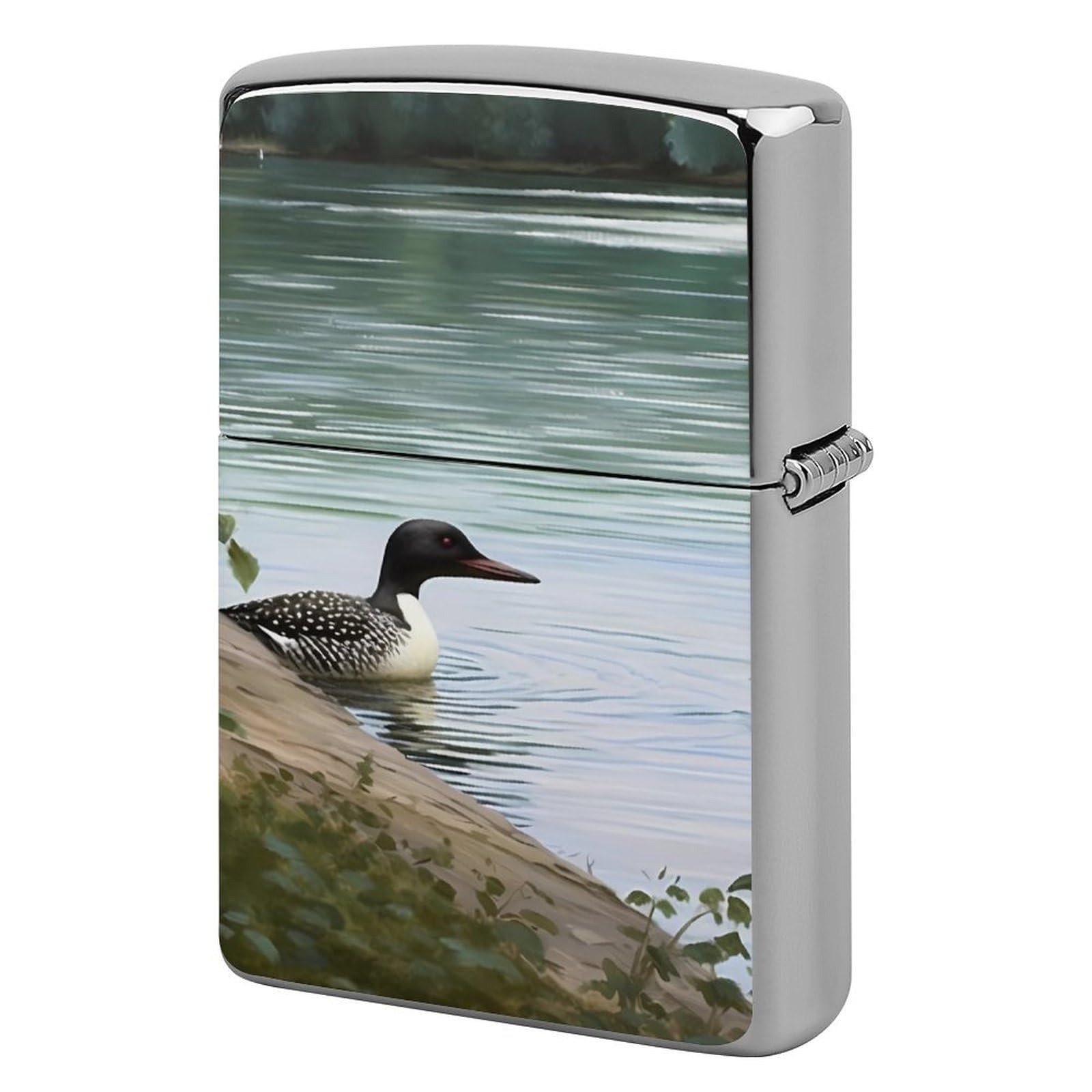 Loon Nature Birds Lighter Cover for Men, Personalized Lighter Case for Birthday Gift, Flip-Top Lighters Protective Cover, Portable Lighters Shell for Outdoor, Travel