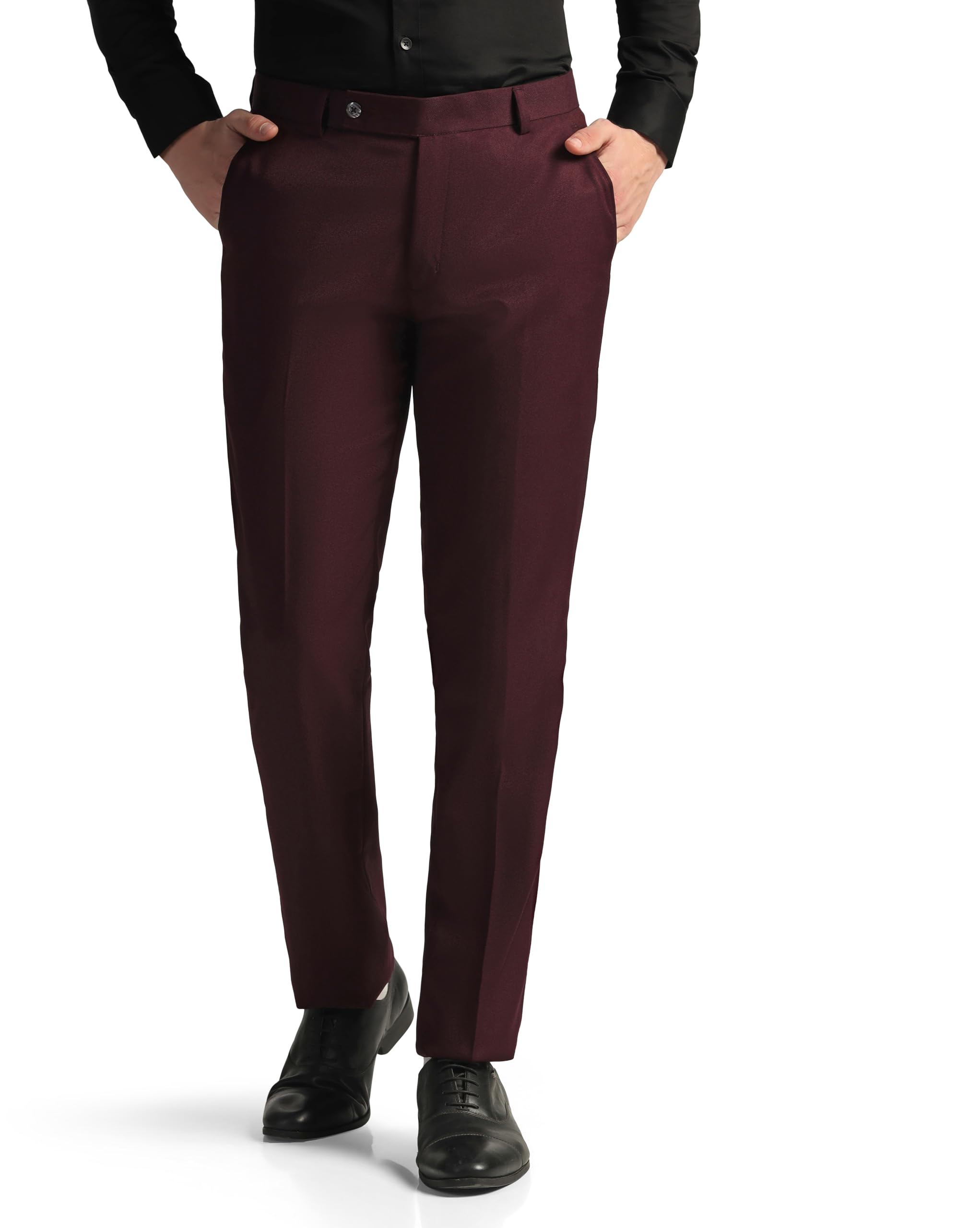 tahvo Men's Straight Fit Formal Trousers - Viscose Rayon Solid Pants for Casual & Work Wear | Machine Washable-picture-48