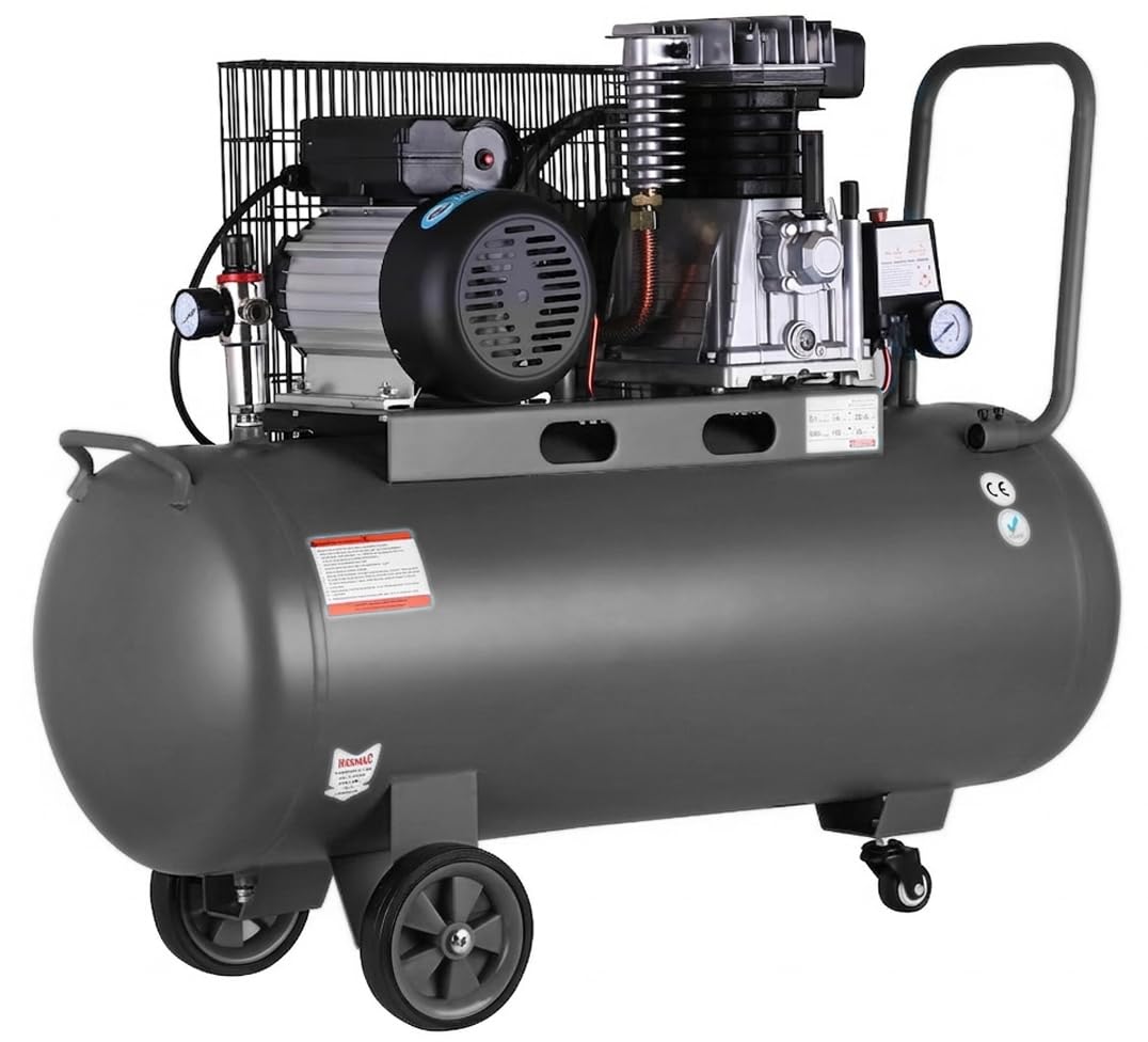 Compresor de aire profesional con certificado CE por correa, 100 litros 3 CV 8 Bares