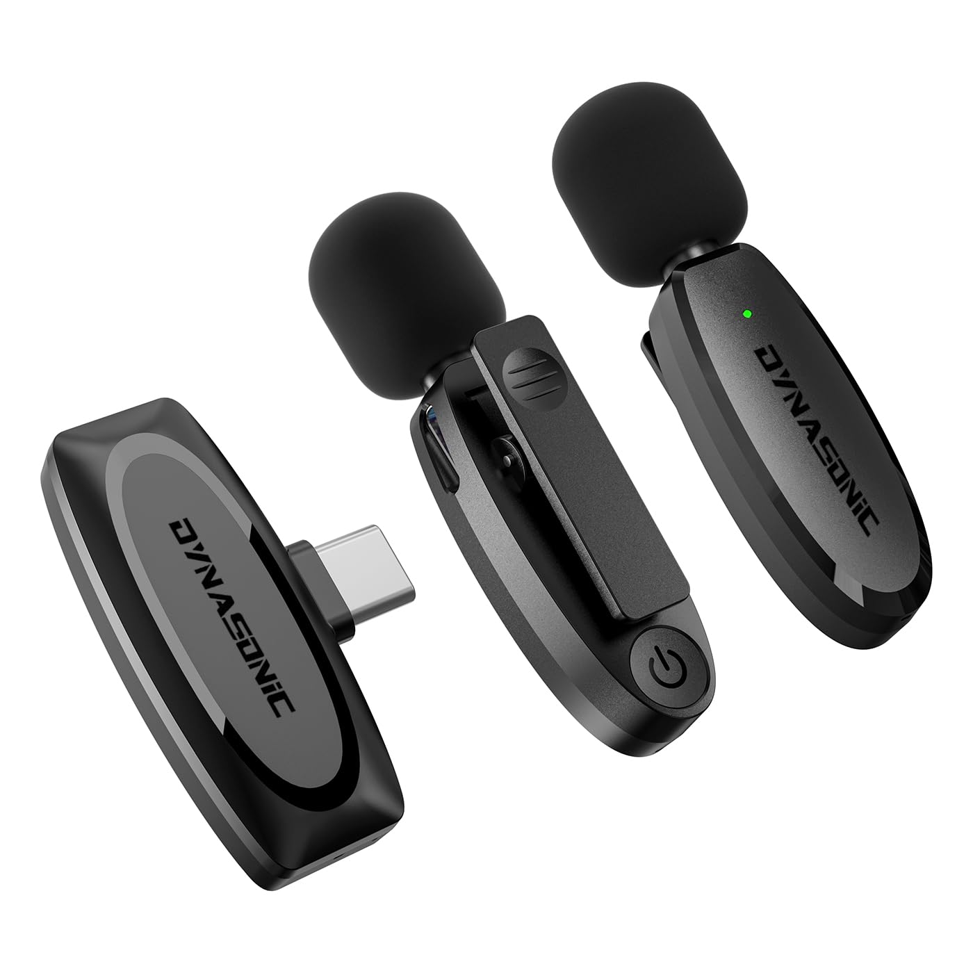 DYNASONIC DM-Pro 02 Pack (2nd Generation) 2 Professional Wireless Microphones Android Type C. Lavalier Lapel Microphone for Mobile (2.4GHz) Facebook Tiktok Video Vlog Youtube - Image 2