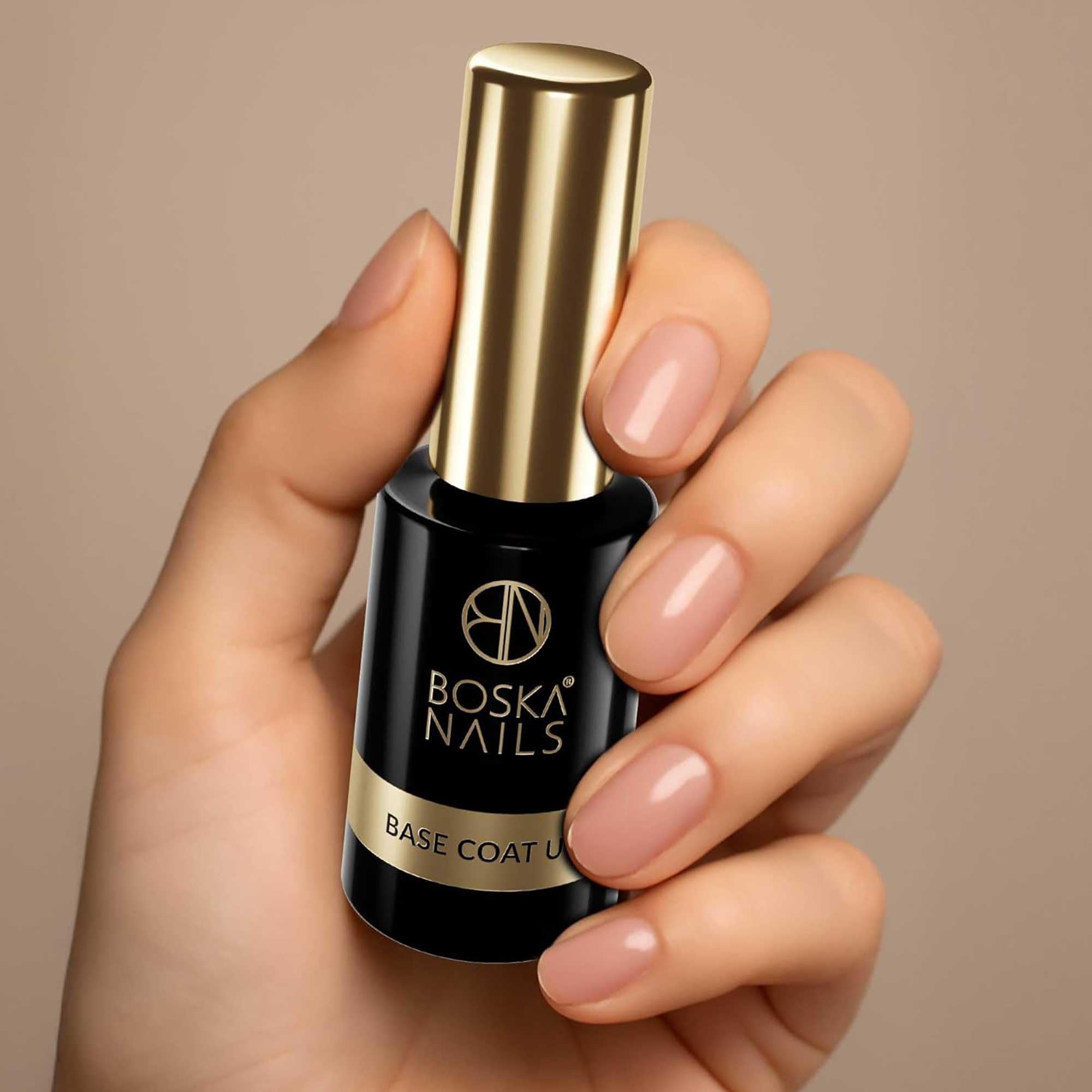 Boska Nails Base Coat zestaw UV 5 x 10 ml profesjonalny żel bazowy do lakierów hybrydowych, przezroczysty podkład UV z przyczepnością i montażem, do studia i częstych zastosowań