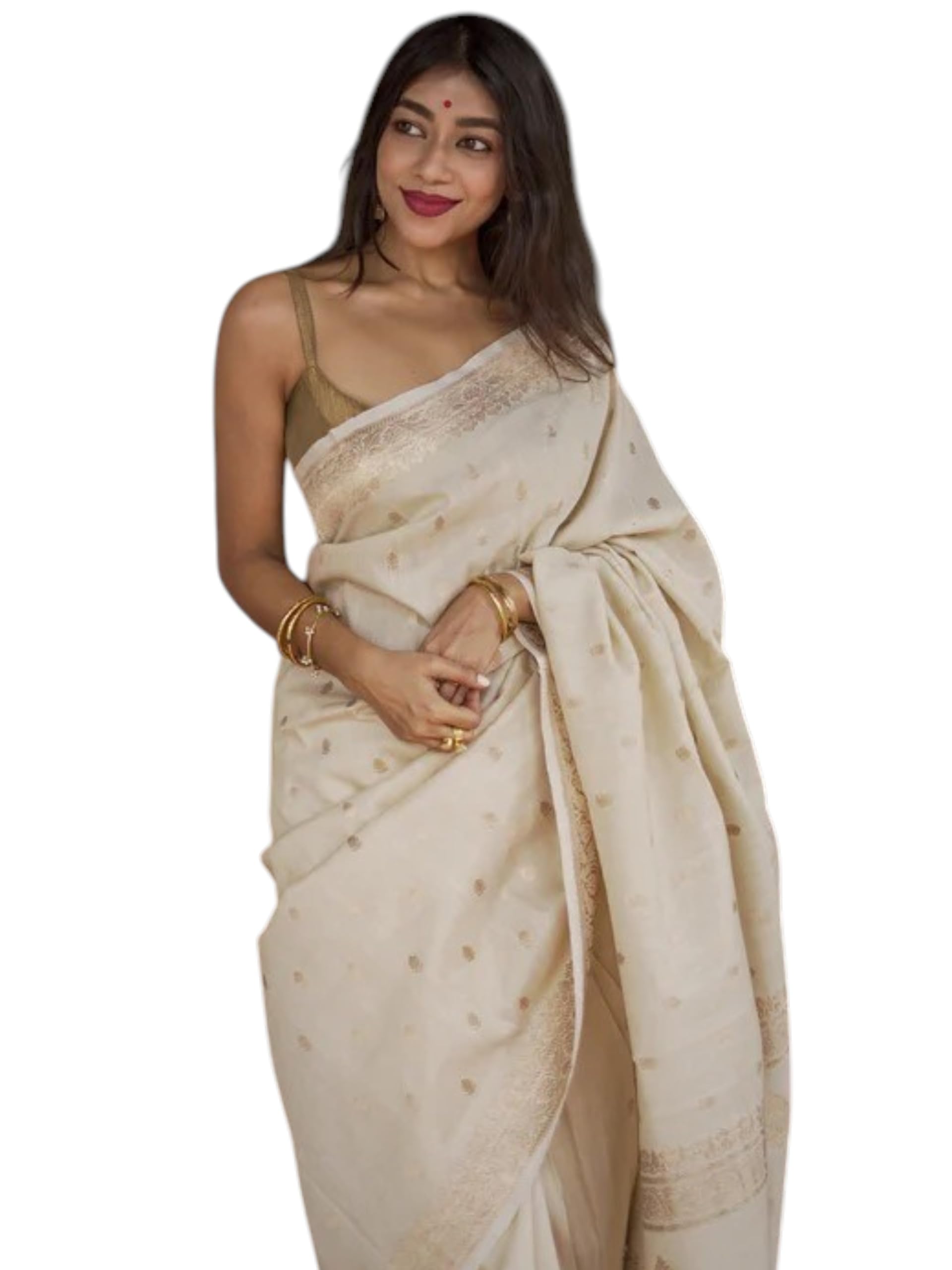 flosive Sarees Women's Pure Kanjivaram Soft Banarasi Original Satin Silk Saree Elegantly Crafted Graceful Wedding Design With Blouse Piece-picture-40