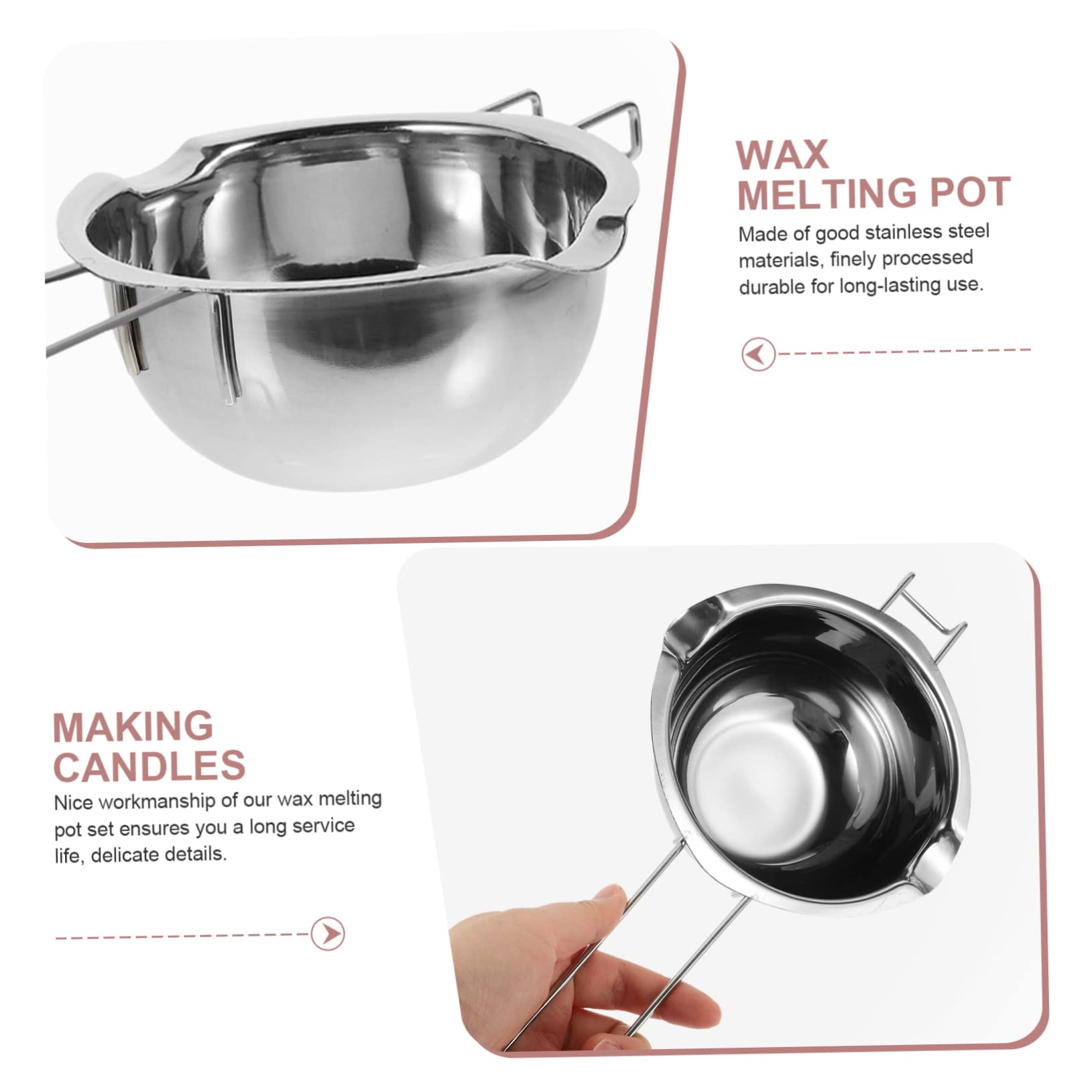 SOLUSTRE Stainless Steel Butter Melting Pot Double Boiler for Cheese Chocolate Candy Melting Integrated Design with Two Pour Spouts Kitchen Supplies for Efficient Heating