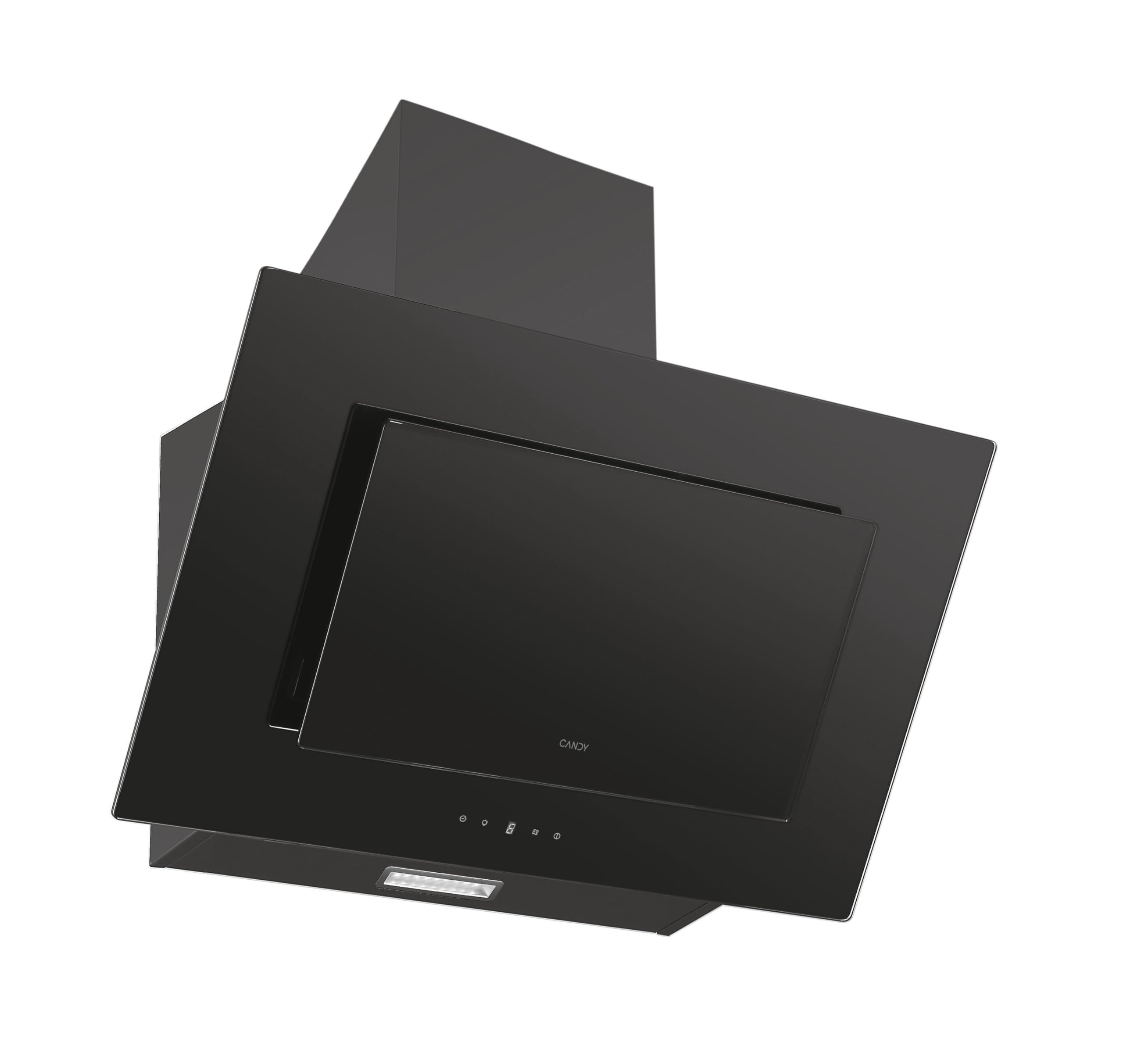 Candy CDG6BG, Campana Extractora Decorativa 60CM, 3 Niveles de Potencia, 65W, 303,2M3/H, Filtro de Carbono Opcional, Panel Aluminio Antigrasa, Iluminación LED, 63DB, Negro